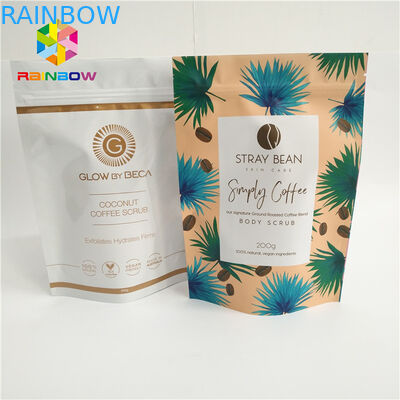 Le papier d'aluminium tiennent les poches de café, sacs zip-lock en plastique avec des entailles de larme