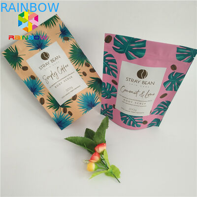 Le papier d'aluminium tiennent les poches de café, sacs zip-lock en plastique avec des entailles de larme