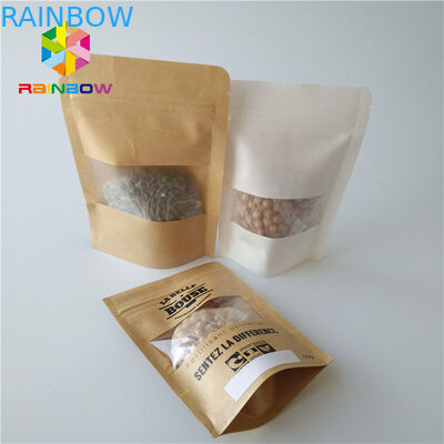 Tenez le sachet en matière plastique d'espace libre de serrure de fermeture éclair de sacs d'emballage alimentaire de casse-croûte transparent avec la fenêtre