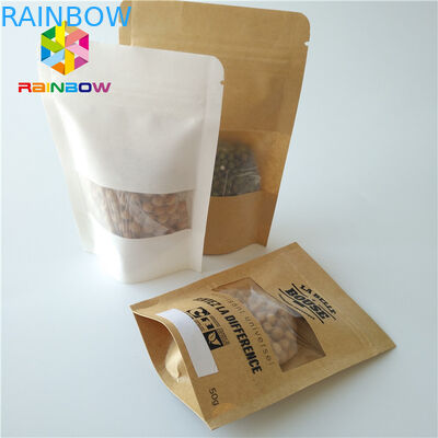 Tenez le sachet en matière plastique d'espace libre de serrure de fermeture éclair de sacs d'emballage alimentaire de casse-croûte transparent avec la fenêtre