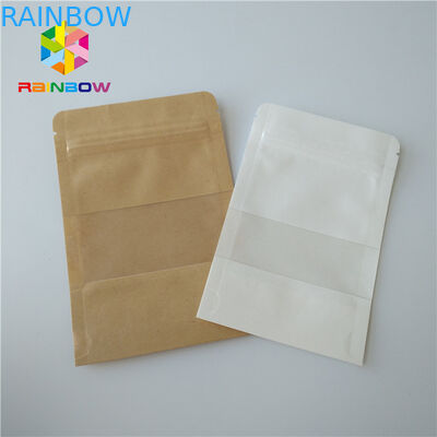 Tenez le sachet en matière plastique d'espace libre de serrure de fermeture éclair de sacs d'emballage alimentaire de casse-croûte transparent avec la fenêtre