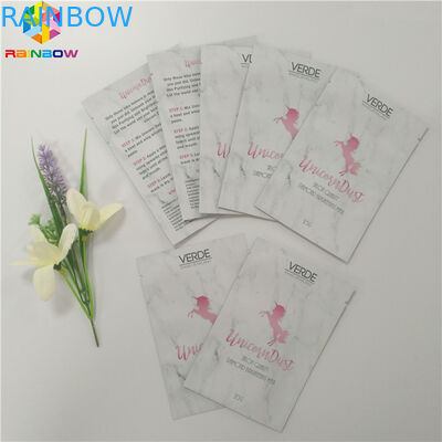 Finition extérieure imprimée brillante cosmétique de papier d'aluminium de sac d'emballage de masque facial
