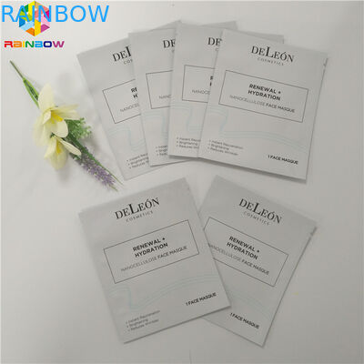 Paquet facial de masque de joint de côtés de l'emballage 3 de sac cosmétique en plastique d'emballage de papier d'aluminium