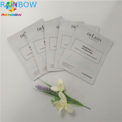 Paquet facial de masque de joint de côtés de l'emballage 3 de sac cosmétique en plastique d'emballage de papier d'aluminium