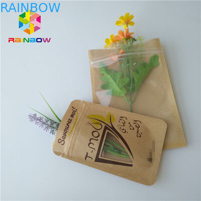 Emballage latéral de biscuit de papier d'aluminium de joint de la catégorie comestible trois faits sur commande rescellables de sacs en papier