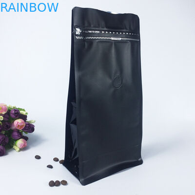 Sachets en matière plastique rescellables de Matt empaquetant le fond plat rayé de serrure de fermeture éclair avec la valve