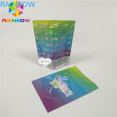 Couleur cosmétique du sac CMYK d'emballage d'hologramme de tirette en plastique de Mylar avec la fenêtre claire