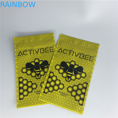 Le joint trois latéral tiennent l'emballage en plastique de mauvaise herbe de tabac de serrure de fermeture éclair de Mylar de poches de café