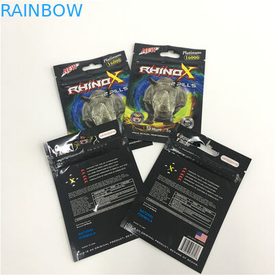 Sachets en matière plastique de stockage de nourriture empaquetant la serrure imprimée de fermeture éclair d'espace libre de joint de poignée rayée par aluminium