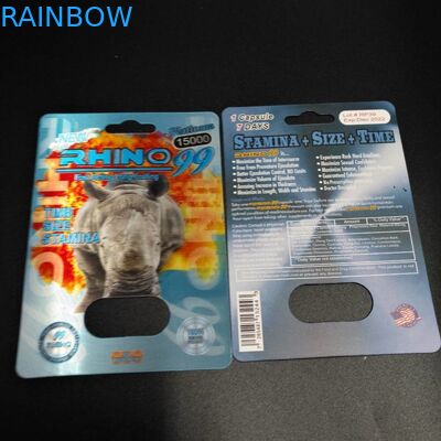 Carte normale de boursouflure de taille empaquetant la pilule de sexe de l'effet 3D pour les hommes empaquetant la carte