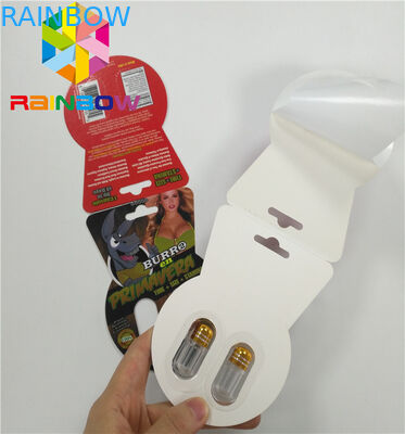 Carte de papier des pilules Burro2 60000 faits sur commande brillants d'amélioration de sexe d'emballage de carte de boursouflure