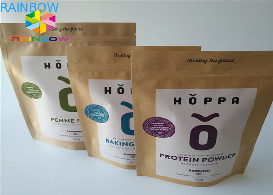 La fenêtre claire a adapté le papier aux besoins du client réutilisé par sacs en papier de Brown emballage pour l'achat