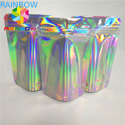 Sacs zip-lock d'emballage alimentaire de casse-croûte d'hologramme faits sur commande pour le cil/brosse/bijoux