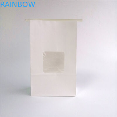 Biens sulfurisés de sacs en papier adaptés aux besoins du client par gousset de côté de Brown de lien de bidon avec la fenêtre