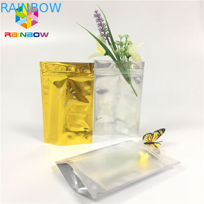 Poche avant claire d'aluminium de Doypack empaquetant le sachet cosmétique témoin de sac de serrure de fermeture éclair de Mylar