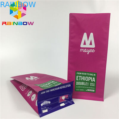 L'emballage de poche de papier d'aluminium, tiennent le fond plat de sacs de café avec la valve