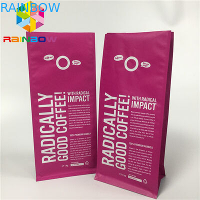 L'emballage de poche de papier d'aluminium, tiennent le fond plat de sacs de café avec la valve