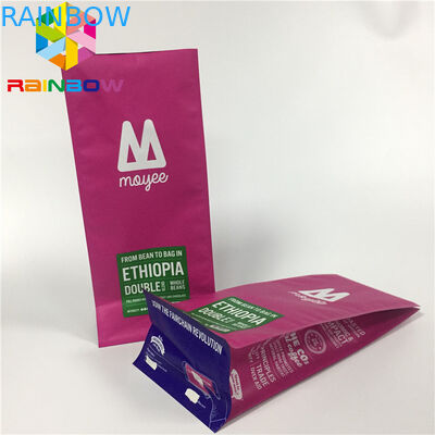 L'emballage de poche de papier d'aluminium, tiennent le fond plat de sacs de café avec la valve