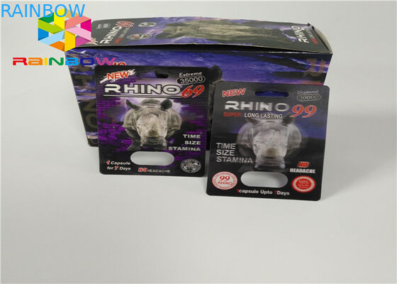 Emballage masculin des pilules 3d d'amélioration de bouteille de boursouflure de carte en plastique d'insertion des cartes/de boîte de présentation