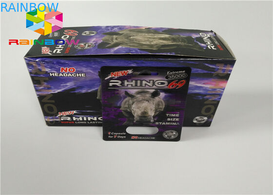 Emballage masculin des pilules 3d d'amélioration de bouteille de boursouflure de carte en plastique d'insertion des cartes/de boîte de présentation