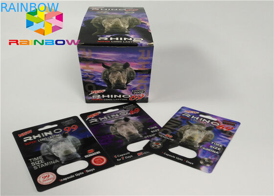 Emballage masculin des pilules 3d d'amélioration de bouteille de boursouflure de carte en plastique d'insertion des cartes/de boîte de présentation