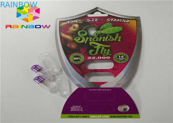 Habillage transparent masculin de pilules d'amélioration empaquetant la carte de boursouflure du rhinocéros 3D pour le paquet de capsules