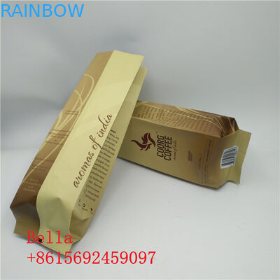 Extérieurs mats tiennent des grains de café de sac de gousset de côté de poche de tirette empaquetant avec la valve