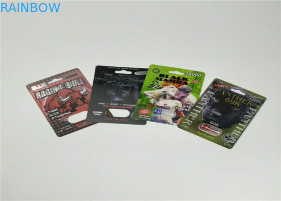 Glissez les pilules masculines d'amélioration d'emballage de carte de boursouflure emballant l'emballage de la pilule 3d de sexe