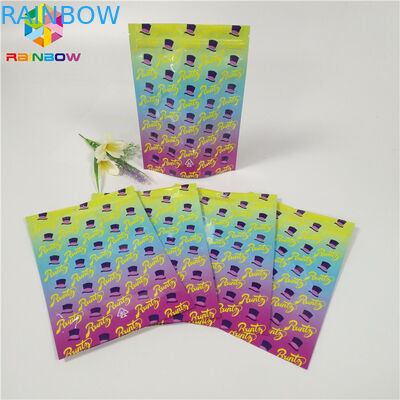 L'emballage de mauvaise herbe de preuve d'odeur d'emballage de poche d'aluminium de la coutume 1oz 3.5g met en sac la surface brillante