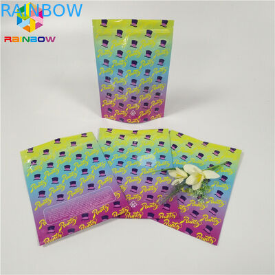 L'emballage de mauvaise herbe de preuve d'odeur d'emballage de poche d'aluminium de la coutume 1oz 3.5g met en sac la surface brillante