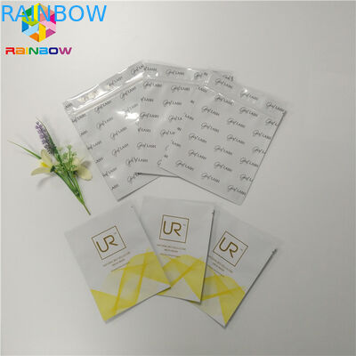 L'aluminium en plastique biodégradable met en sac l'emballage facial de masque scellé trois par côtés pour le cosmétique