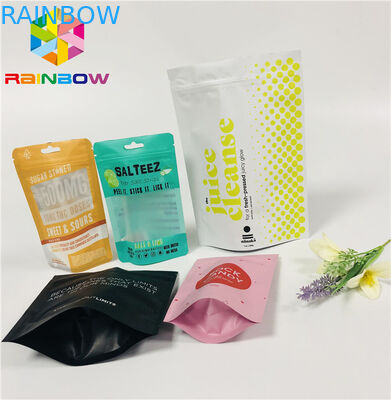 FDA Mylar tiennent la poche de tirette, les sachets en plastique scellés par zip-lock avec le trou de coup