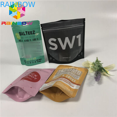 FDA Mylar tiennent la poche de tirette, les sachets en plastique scellés par zip-lock avec le trou de coup