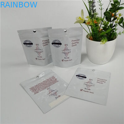 Le zip-lock en plastique de graine de mauvaise herbe de support d'individu met en sac la poche d'aluminium de noir de Matt imprimée par coutume