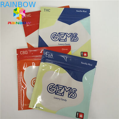 Encens de fines herbes recyclable empaquetant la coutume scellée par côté des sachets en plastique 3 avec la tirette