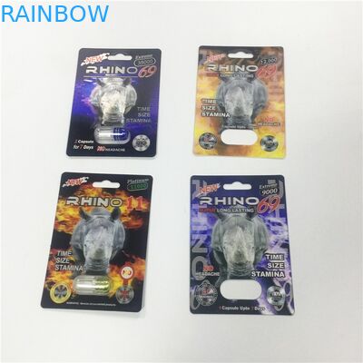 Balle de conteneur de rhinocéros d'or d'emballage de carte de boursouflure de papier de cartouche avec la couverture en plastique