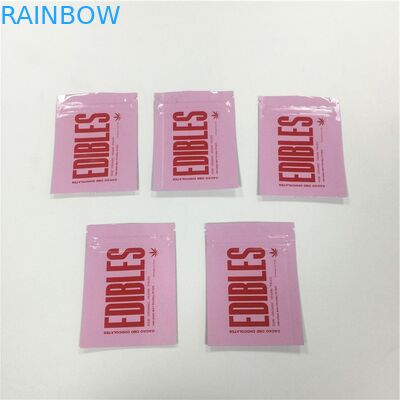 Le zip-lock imprimé par surface brillante met en sac l'emballage gommeux stratifié de sucrerie de papier d'aluminium