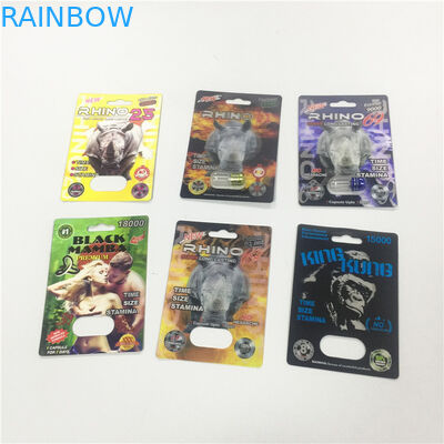 Mini conteneur de forme de balle de capsule de pilules du rhinocéros 69 d'emballage de habillage transparent de bouteille de picoseconde de plastique