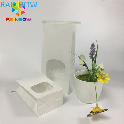 Sac sulfurisé de casse-croûte empaquetant le sac simple de fenêtre d'espace libre de livre blanc avec le lien de bidon