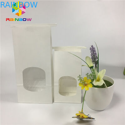 Sac sulfurisé de casse-croûte empaquetant le sac simple de fenêtre d'espace libre de livre blanc avec le lien de bidon