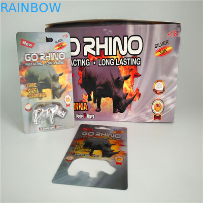 Glissez les sacs masculins d'emballage de carte des pilules 3D d'amélioration de carte de notice explicative de habillage transparent