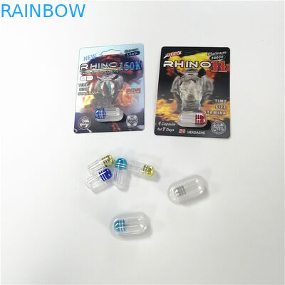 La coutume d'emballage de carte de boursouflure de papier enduit a imprimé le paquet de capsule de pilule du rhinocéros 69 de l'effet 3D