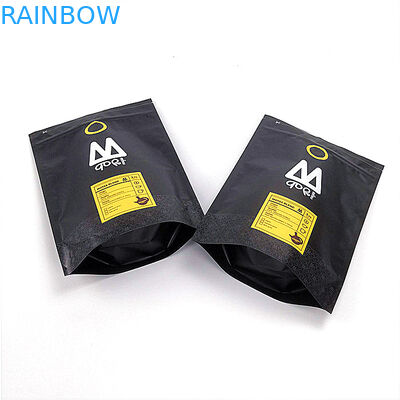 Rescellable tenez la couleur noire mate stratifiée imprimée par coutume de sacs de poche de tirette