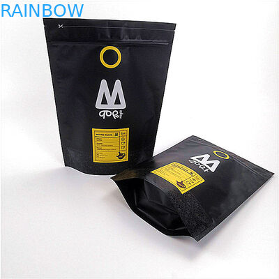 Rescellable tenez la couleur noire mate stratifiée imprimée par coutume de sacs de poche de tirette