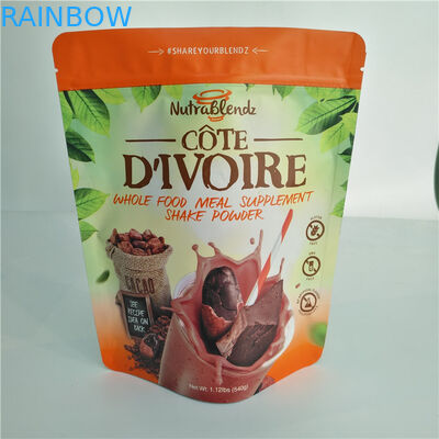 Sachets en matière plastique de soudure à chaud empaquetant les sacs à poudre rôtis de grain de café avec le zip-lock