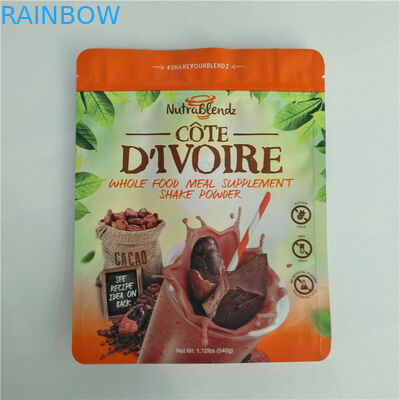 Sachets en matière plastique de soudure à chaud empaquetant les sacs à poudre rôtis de grain de café avec le zip-lock