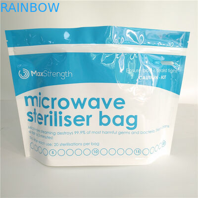 Le gousset du fond de stérilisateur de micro-onde de stockage de nourriture met en sac la coutume supérieure rescellable de tirette