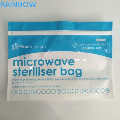 Le gousset du fond de stérilisateur de micro-onde de stockage de nourriture met en sac la coutume supérieure rescellable de tirette