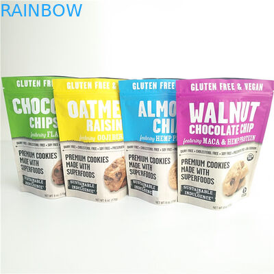 Sacs libres de preuve d'odeur de biscuits d'emballage alimentaire d'emballage de sac de casse-croûte de gluten avec le zip-lock