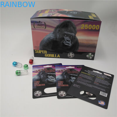 Matériel d'emballage masculin de trou de double de Gule de carte de papier de boursouflure de renforceur d'énergie de mouche pour la capsule